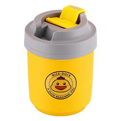 304 stainless steel thermos cup portable office straw cup custom logo little yellow duck cute coffee cup