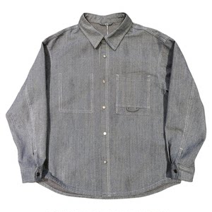 
Spring American retro washed blue lapel denim long-sleeved shirt for men, old money men, handsome work clothes, shirts and jackets, trendy