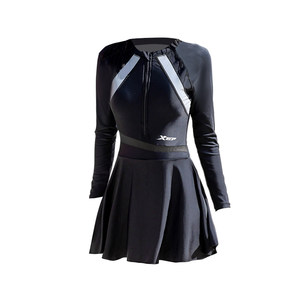 
2025 new one-piece swimsuit for women, one-piece belly-covering, slim and long-sleeved students, conservative sports fashion hot spring bathing suit