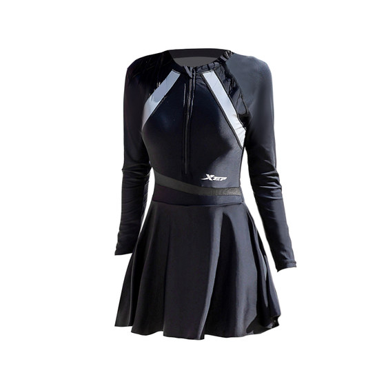 
2025 new one-piece swimsuit for women, one-piece belly-covering, slim and long-sleeved students, conservative sports fashion hot spring bathing suit