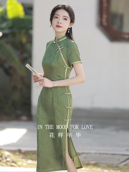 고급 새 개선 절묘한 드레스 2024 중국 스타일 소녀 봄 여름 부드러운