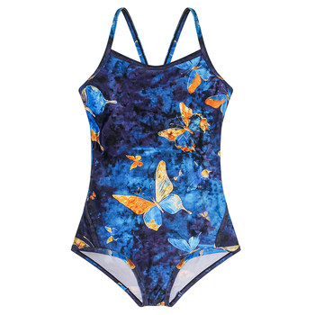 Minotao micro-glitter butterfly swimsuit women's one-piece racing