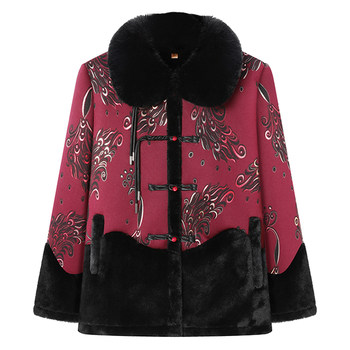 
Western-style mother's winter clothing, new Chinese style national style, middle-aged and elderly women's clothing, grandma's winter imitation fur coat plus velvet thick coat