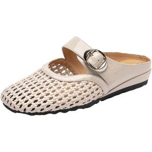 
Japanese and Thai slippers for women in summer breathable mesh braided toe-wrapped one-liner women sandals lightweight fashion fishing net shoes
