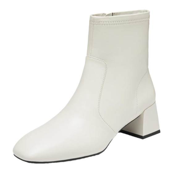 
Sijiatu's new candy cube cream white short boots thick heel heightened fashion boots women's boots 9U004DD4
