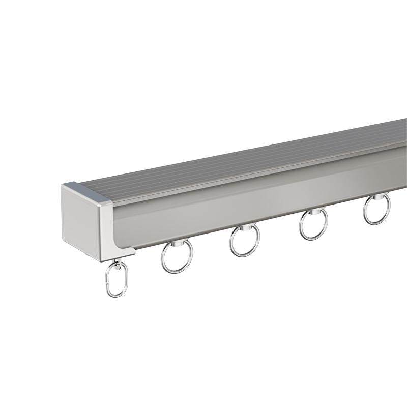 Rail à Rideaux Double Silencieux - Aluminium, Longueur Réglable 1 à 6 M, Fixation Murale (noir Ou Blanc)