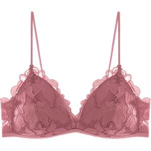 
Lace French bra for women without wires, sexy thin spaghetti straps, summer triangle cup, small breast push-up bra set