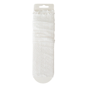 
miu white lace pile socks for women summer thin mesh breathable mid-calf socks slimming legs solid color versatile