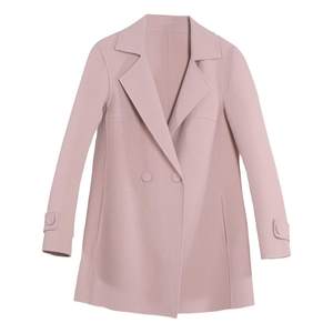 
2023 spring new women's coat wool long-sleeved short pink woolen coat SY-12663