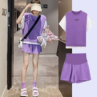Летняя одежда для беременных, комплект, шорты для отдыха, тонкие штаны, в корейском стиле, короткий рукав, популярно в интернете, в западном стиле