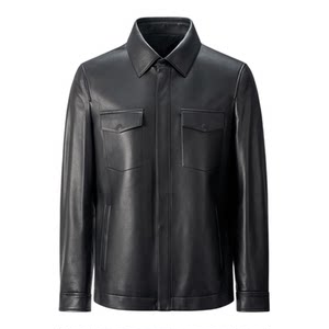 
GIOVANNI VALENTINO Autumn and Winter Genuine Leather Jacket Men's Casual Commuting Lapel Jacket Sheepskin Jacket