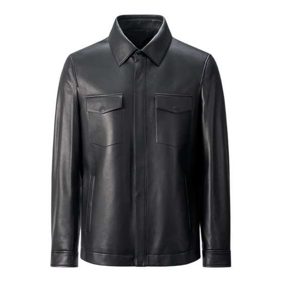 
GIOVANNI VALENTINO Autumn and Winter Genuine Leather Jacket Men's Casual Commuting Lapel Jacket Sheepskin Jacket