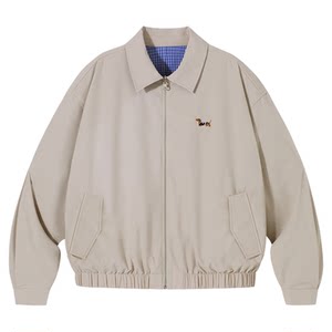 
PSO Brand men's and women's double-sided retro lapel jacket women's loose plaid windbreaker trendy brand