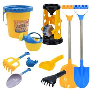 Children's beach toy set shovel and barrels to play sand soil men and girls hourglass baby digging sand cavia tool