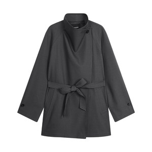 
pusumede, the style of the new era, high-end large lapel coat, feminine temperament, detachable belt windbreaker for small people