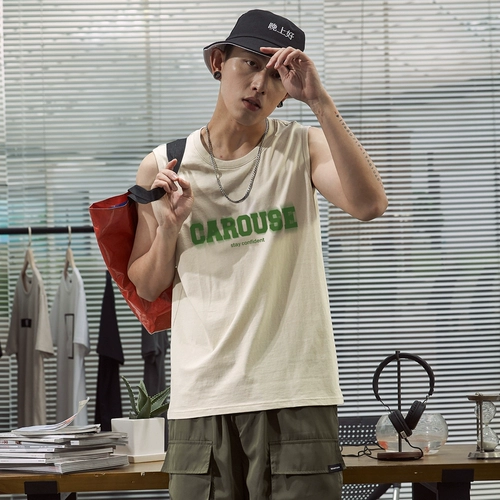 Летний жилет, хлопковая футболка без рукавов, свободный крой