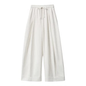 {Metal Covering Series Leisurely Comfortable Pants}Texture~Drawstring wide-leg/commuting casual pants for women, loose spring style