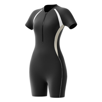 Keep women's one-piece flat corner five-point professional swimsuit
