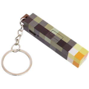 Minecraft glowing torch keychain personalized pixel mini torch toy key chain pendant model gift