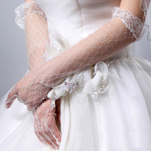 镂空透明长款蕾丝花边手套白色包指新娘婚纱礼服手套配件薄款手套