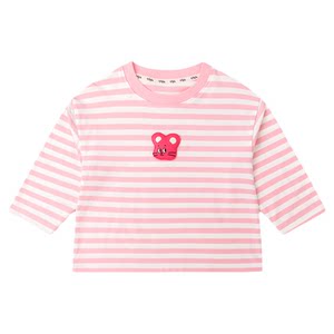 
Dudu Baby Striped T-shirt Spring Children's Long Sleeve Underwear Spring and Autumn Boys Bottom Shirt Spring Girls Top