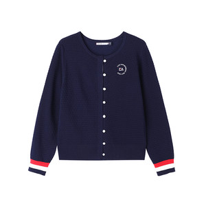 
ELLE ACTIVE Women's Cardigan Xiaoxiangfeng Knitted Jacket Texture Comfortable Warm Knitted Sweater Women's