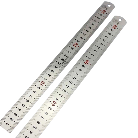 Règle En Acier Inoxydable TA-VIGOR - Longueur 60 Cm, épaisseur 1 Mm - Graduations Métrique/impériale, Trou De Suspension - Pour Dessin, Bricolage, Couture, Bureau