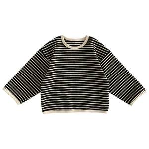 
Youyou Children's long-sleeved T-shirt Spring and Autumn New Tops Fashionable Striped Round Neck Base Shirt Boy Loose T-shirt