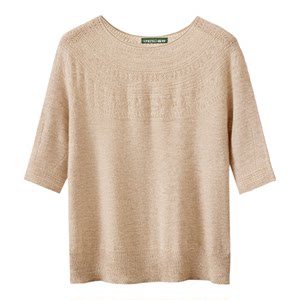 
Chunzhu Autumn and Winter New 100% Sheep Wool Round Neck Fitted Hollow Crocheted Half-Sleeve Women's Knitted Wool Sweater