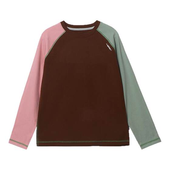 
[Barley Cotton] Gulu Diary children's clothing children's contrasting color long-sleeved round neck spring and autumn boys' T-shirts and girls' tops