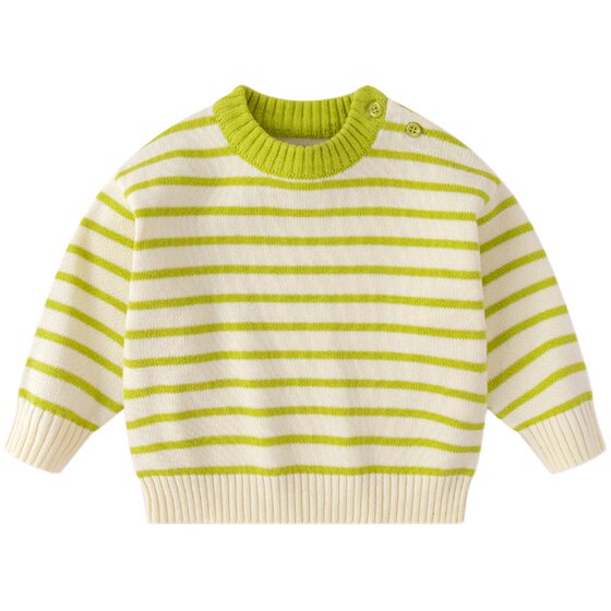 
Dudu family baby striped sweater thickened winter clothes boys sweater round neck girls warm base coat winter