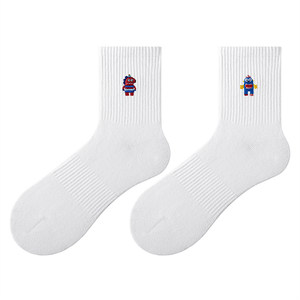 
[Strange Island] Zimo cotton socks gift box embroidery men's mid-tube pure cotton yarn deodorant youth summer sports