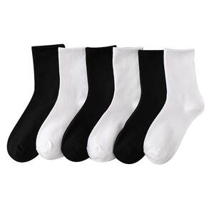 Black socks Children's Middle Makes White Spring, Autumn and Winter Thin Barbone Poems Pure Color Men Mock Ins tide