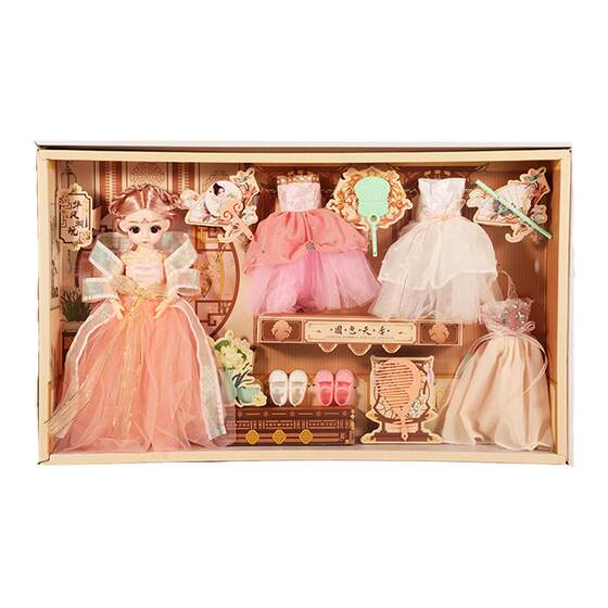 
New style doll girl birthday gift Chinese ancient style children's toy princess dress-up set gift box Horse New Year