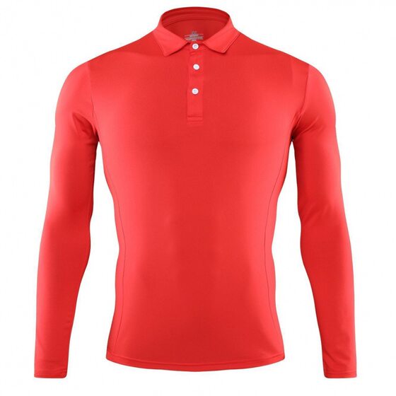 
Fitness long-sleeved men's autumn and winter sports casual polo shirt running training elastic tight T-shirt versatile business clothes
