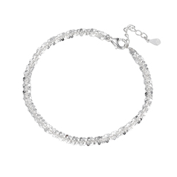 [miss Z] 925 Sterling Silver Anklet With Broken Silver Stars