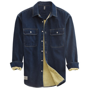 
Han cotton velvet thickened pure cotton long-sleeved denim shirt men's autumn and winter loose warm work clothes shirt jacket men