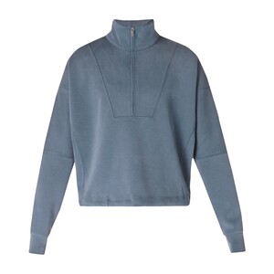 
Sweaty Betty Sand Wash soft short half-zip lapel loose pullover sweatshirt for women SB9531