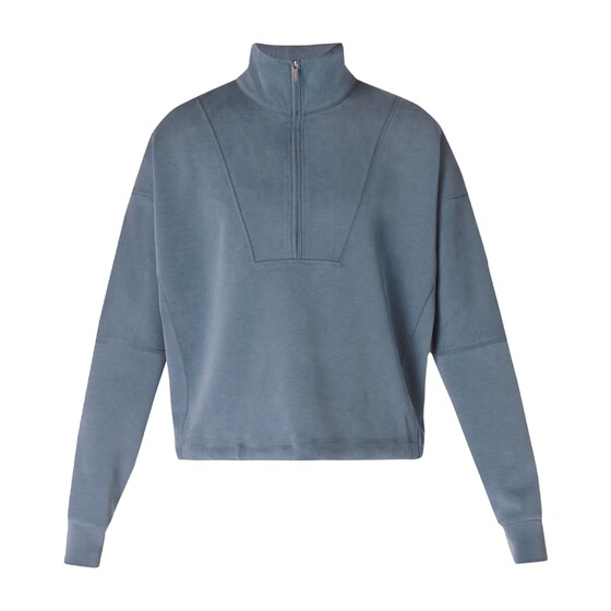 
Sweaty Betty Sand Wash soft short half-zip lapel loose pullover sweatshirt for women SB9531