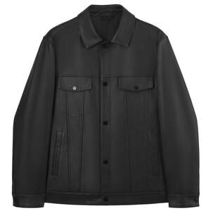 Jinba Men's Men's Piring Packet Autumn and Winter new lapel business high -end leather leather jacket jacket
