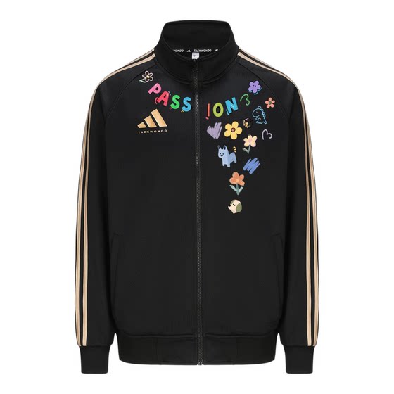 
Adidas jacket custom trend versatile spring and autumn wear jacket ins printed casual sportswear tops for women