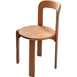 Medieval style color dining chair home small apartment solid wood cafe Internet celebrity chair designer retro simple chair