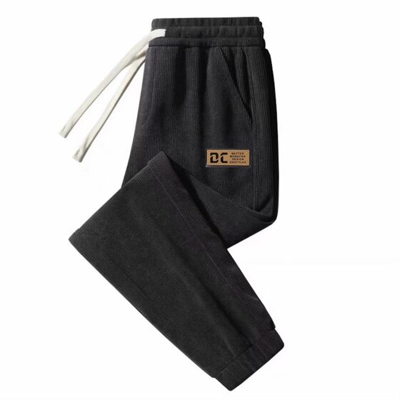 
Chenille casual pants men's autumn and winter straight loose sports pants plus velvet thickened corduroy sweatpants long pants