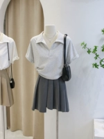 Летняя мини-юбка, студенческая юбка в складку, костюм, плиссированная юбка, высокая талия, по фигуре, А-силуэт