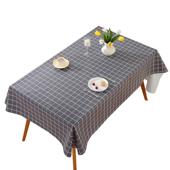 PVC tablecloth waterproof anti -hot anti -hot -free desk cushion INS wind northern European dining table cushion square coffee table cloth
