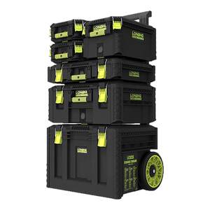 
Longbang three-layer folding tool box storage box multi-function hardware stacking combination trolley box new black and green box