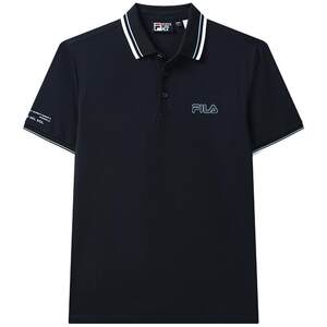 FILA official men's short-sleeved POLO shirt 2023 summer basic simple casual lapel top