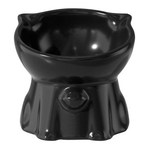 
Leiben Cat Bowl Ceramic Cat Food Basin High-footed slanted neck protection against black chin Cat rice bowl against overturned dog drinking water bowl