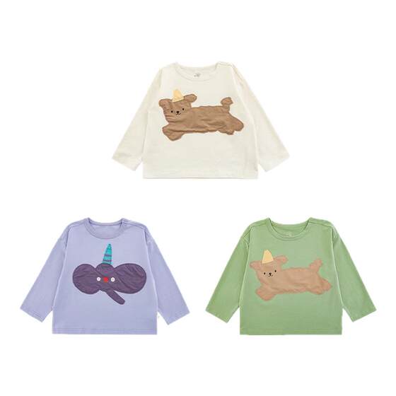 
Youyou Boys 2026 New Long Sleeve Round Neck Cartoon T-Shirt Spring Fashion Casual Versatile Loose Children's Top