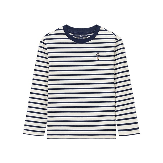 
TeenieWeenie Kids 26 spring evergreen pure cotton basic striped long-sleeved T-shirt for boys and girls